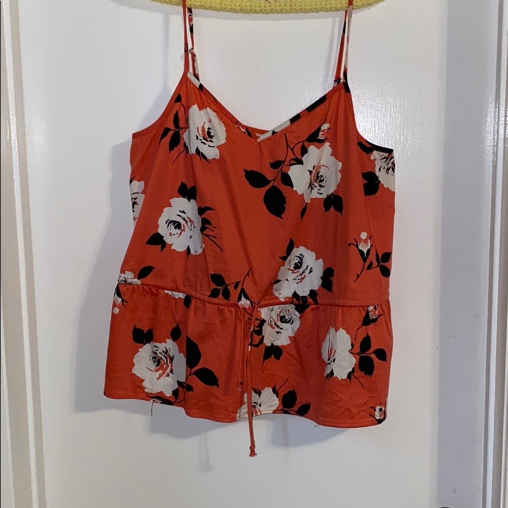 Draw sting peplum top